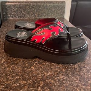 Harley Davidson Platform flip flops